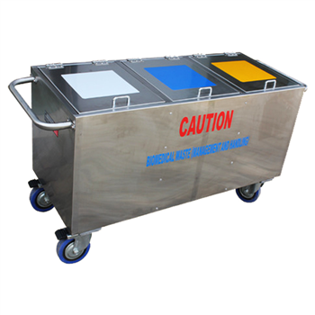 SEGREGATED WASTE COLLECTION TROLLEY (STAINLESS STEEL) - RESTORE HEALTH MEDICARE PVT. LTD.